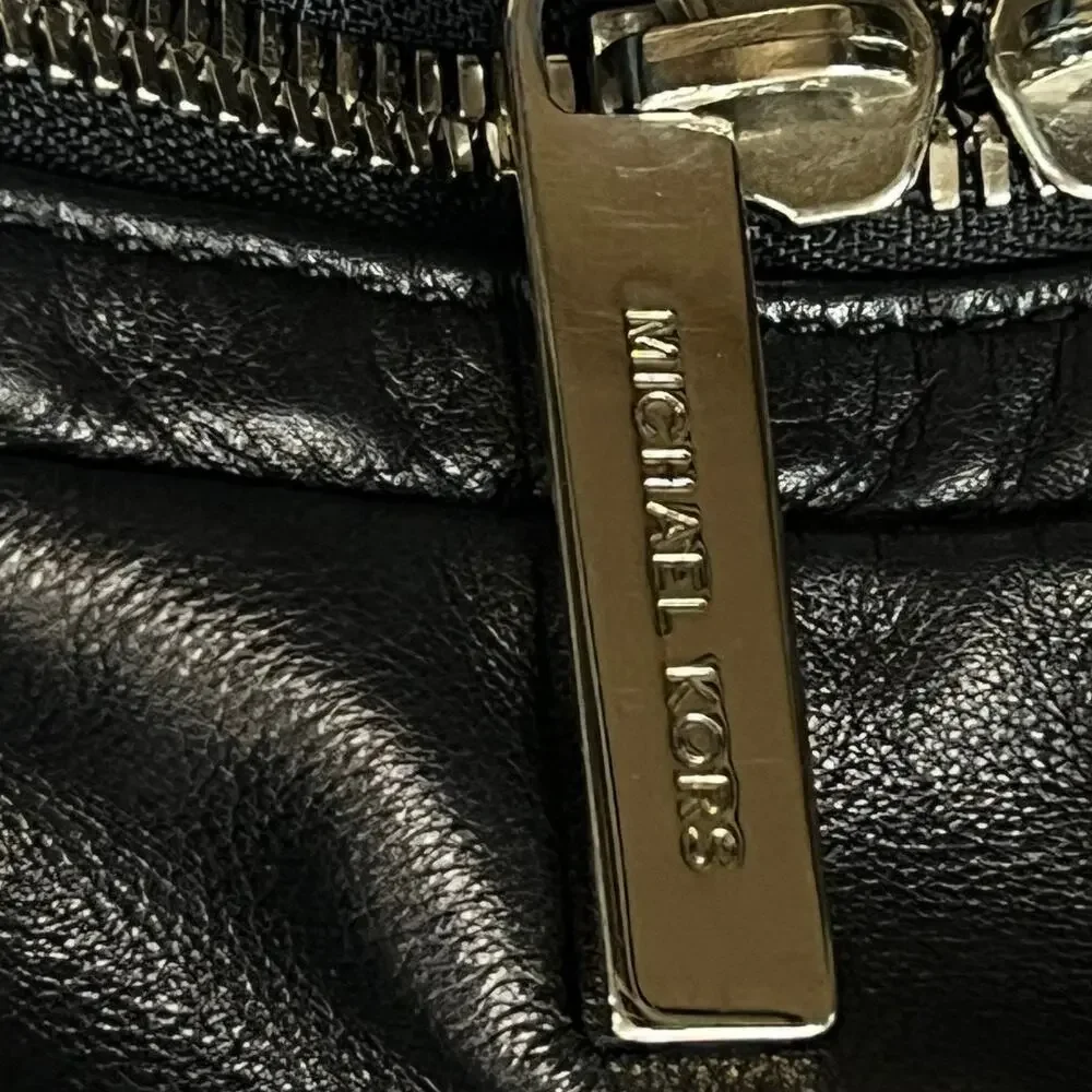 Michael Kors Collection Zuma Large Slouchy Knotted Satchel Black Leather